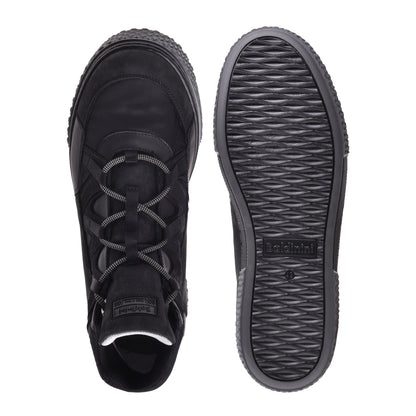 Sneakers mi-hautes en nubuck noir et tissu noir