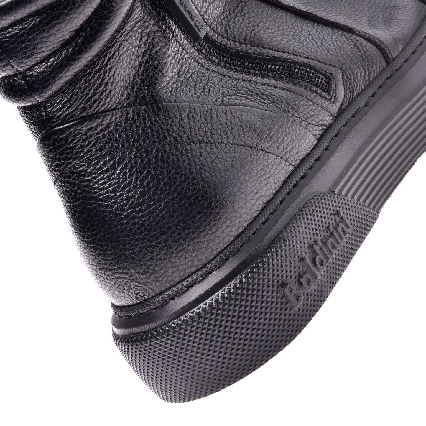 Sneakers mi-hautes en cuir noir