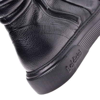 Sneakers mi-hautes en cuir noir
