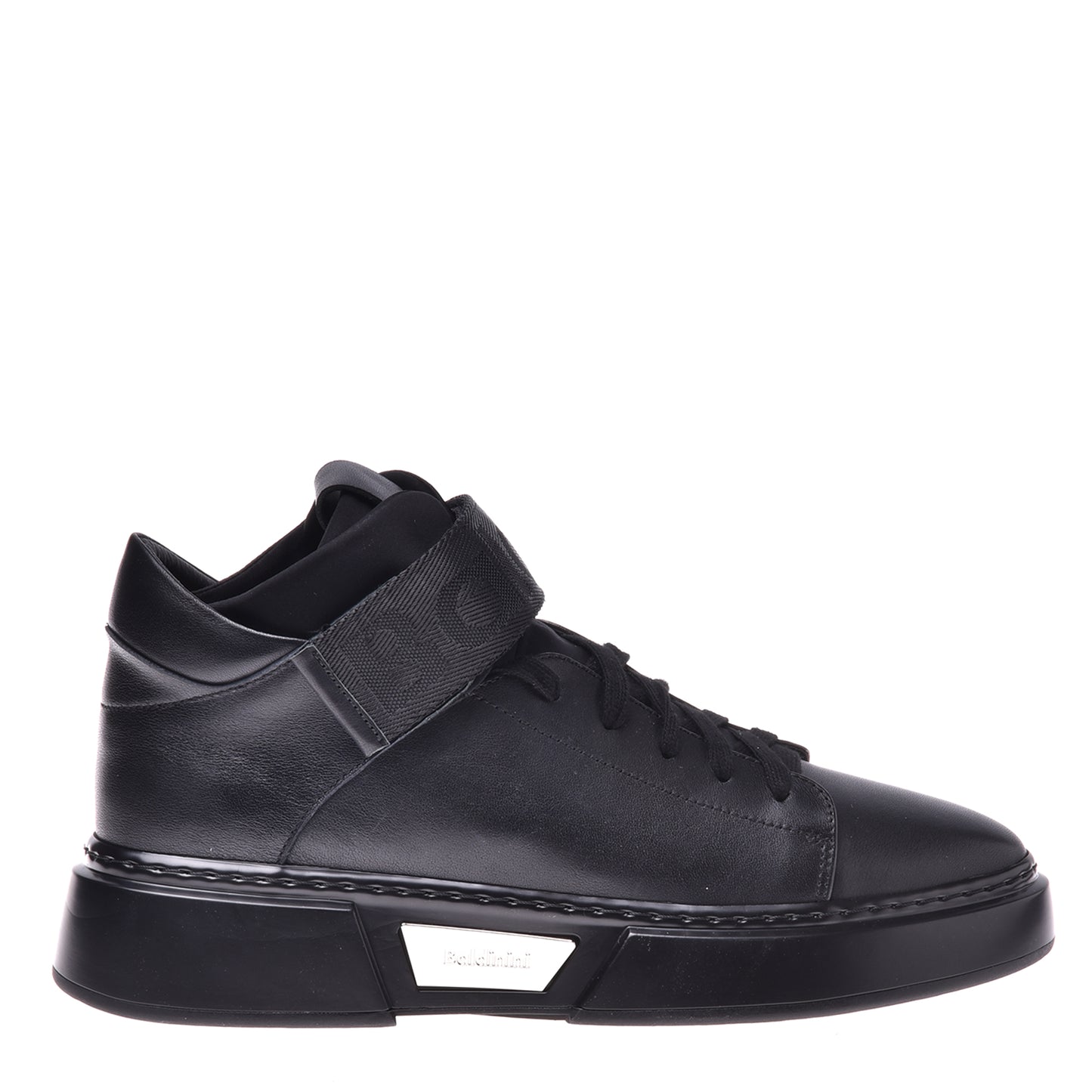 Sneakers montantes en cuir noir
