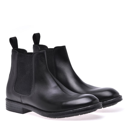Bottine Beatles en cuir de veau noir