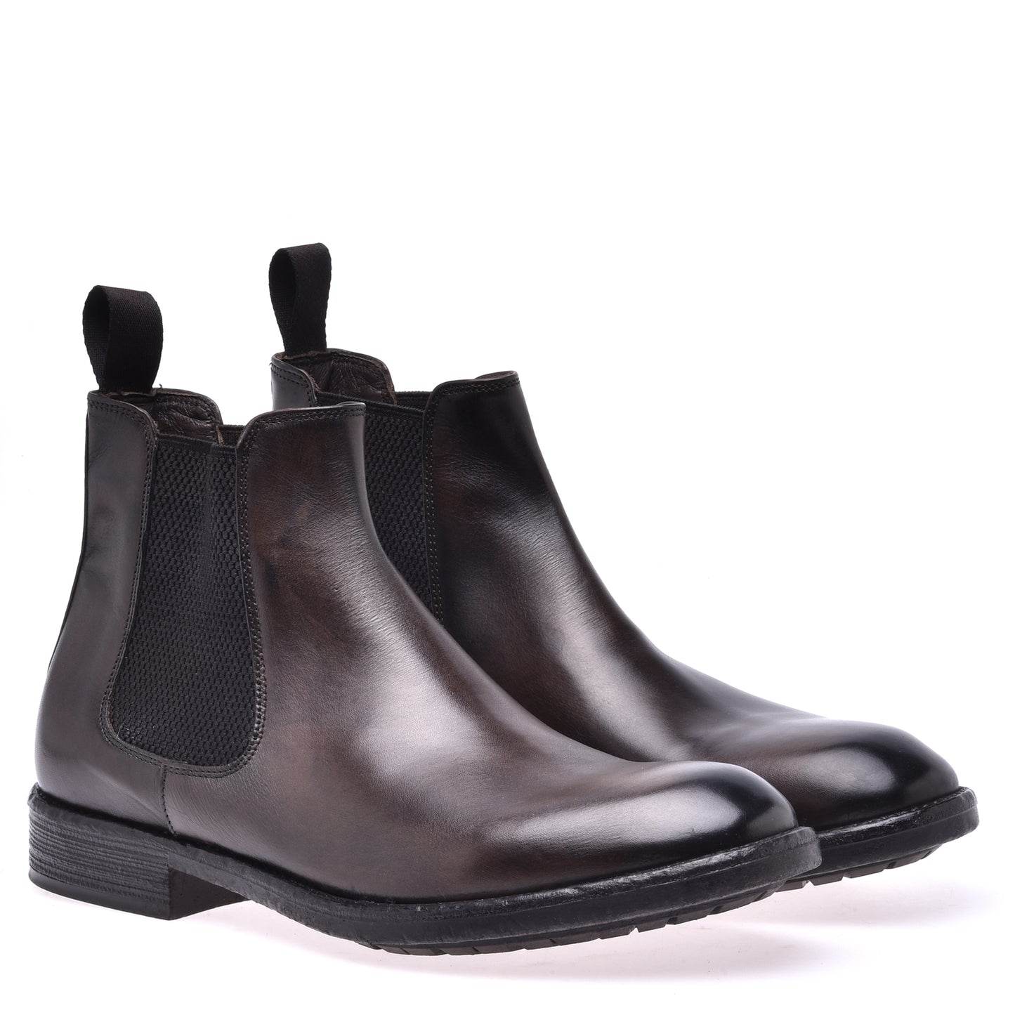 Bottine Beatles en cuir de veau brossé brun foncé