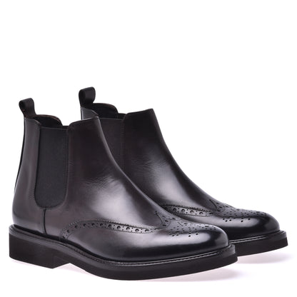 Bottine Beatles en cuir de veau brun foncé