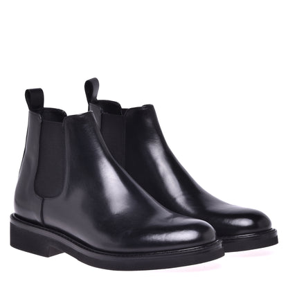 Bottine Beatles en cuir de veau noir