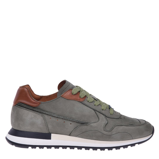 Sneakers en nubuck kaki