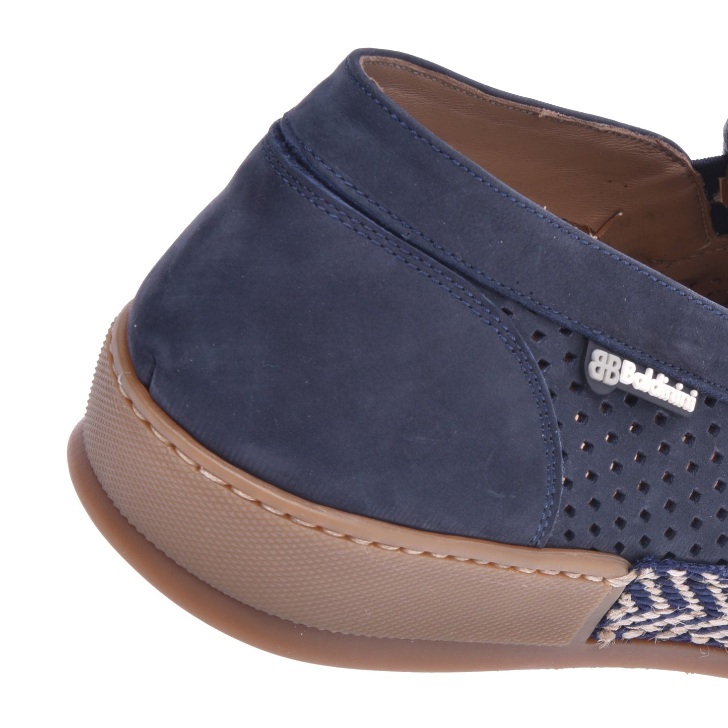 Baskets slip-on en nubuck perforé bleu marine