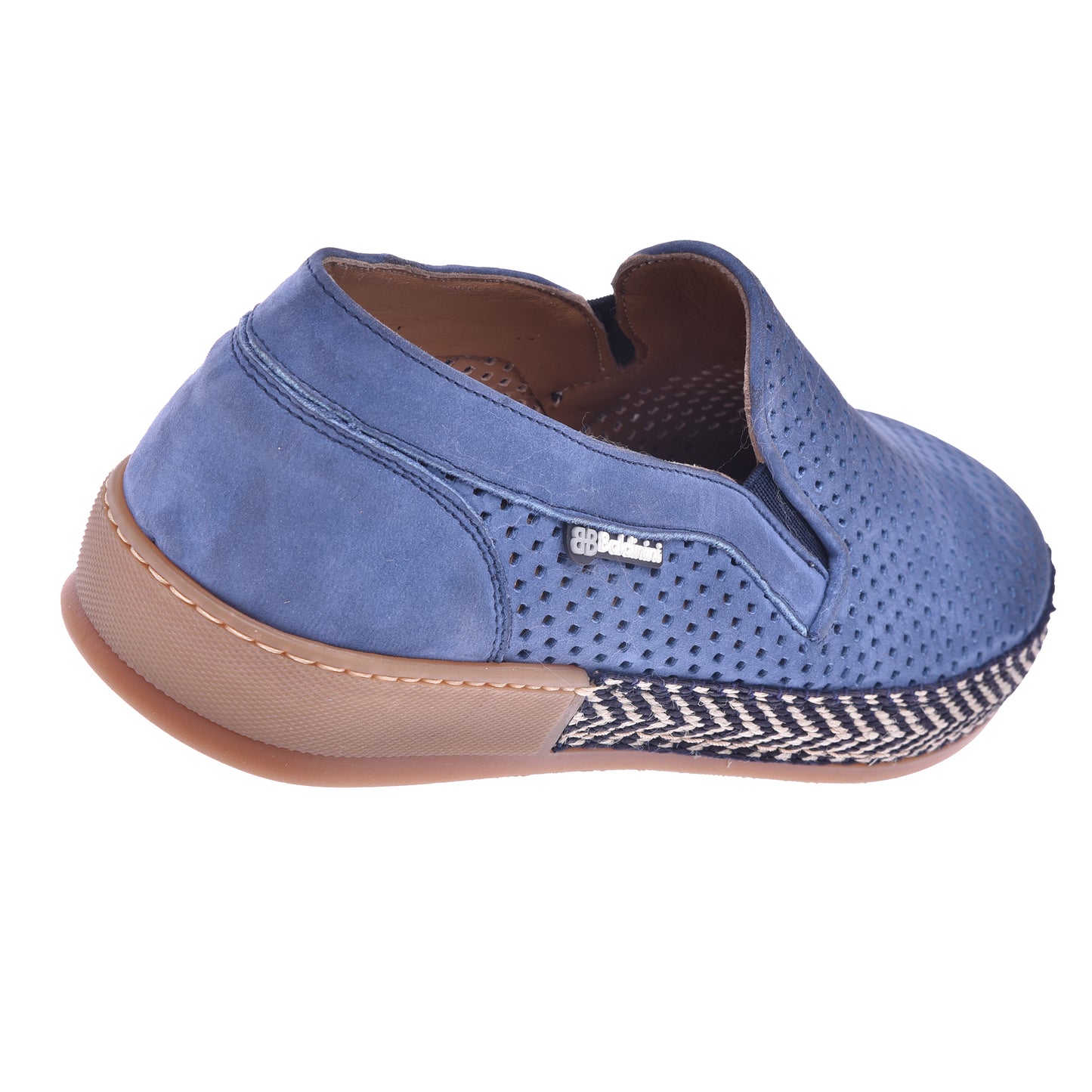 Baskets slip-on en nubuck perforé bleu avio