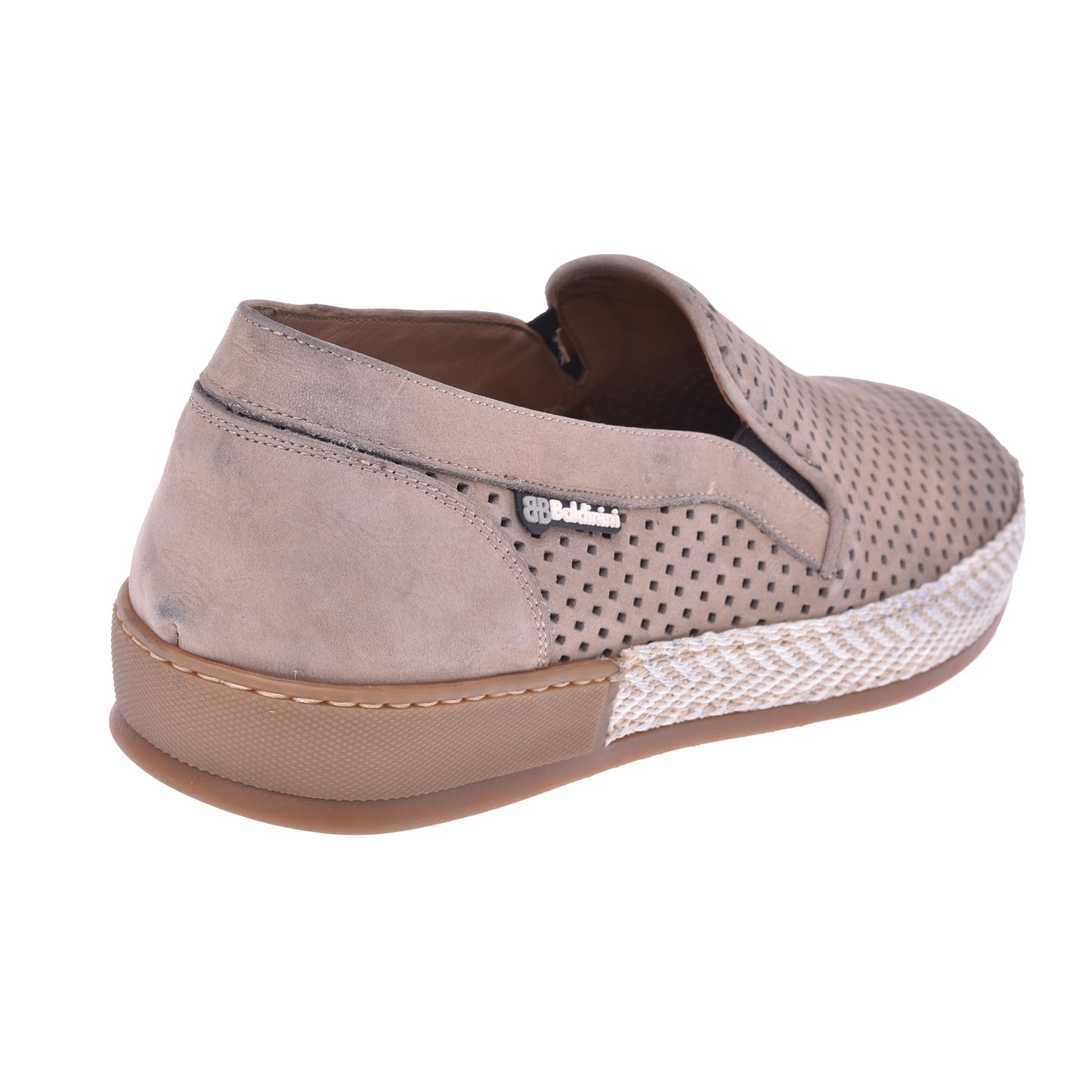 Baskets slip-on en nubuck perforé taupe