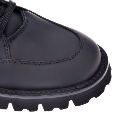 Bottes en cuir caoutchouté noir