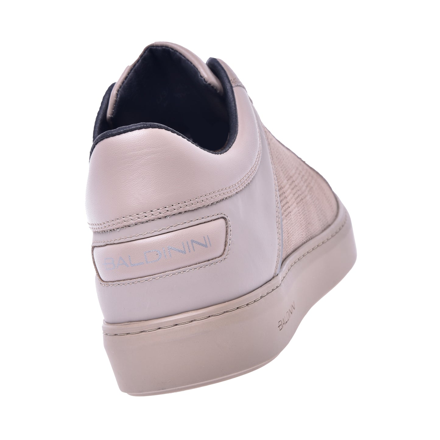 Baskets basses en cuir et tissu beige