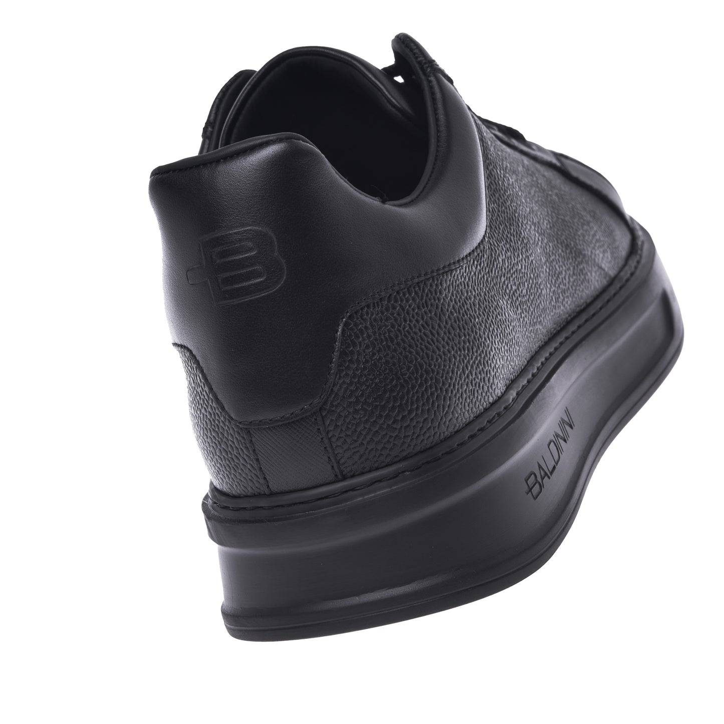 Baskets basses en cuir Saffiano noir