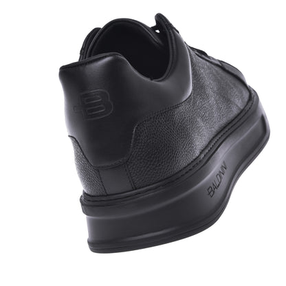 Baskets basses en cuir Saffiano noir