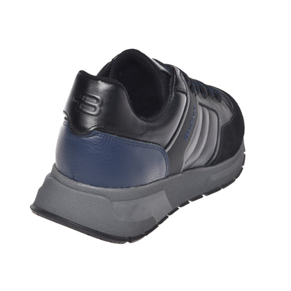 Baskets basses en daim et tissu noir