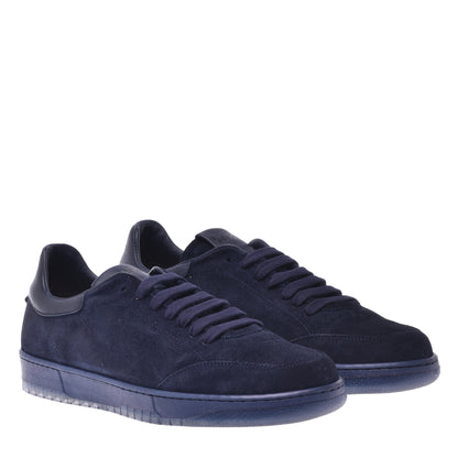 Basket basse en daim bleu