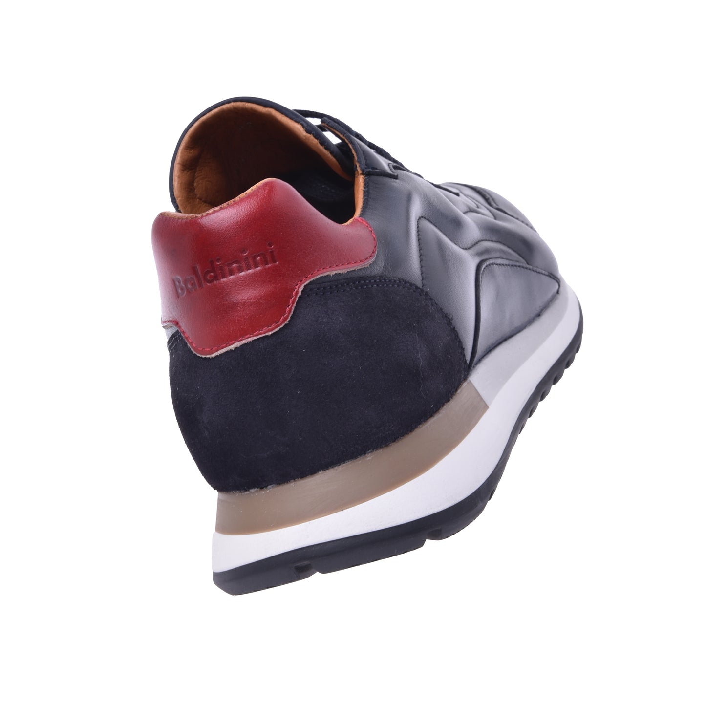 Baskets basses en cuir de veau bleu