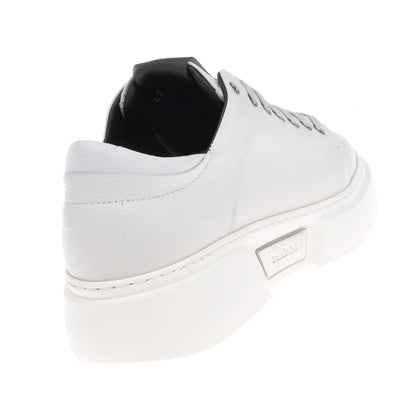 Basket basse en cuir foulonné crème