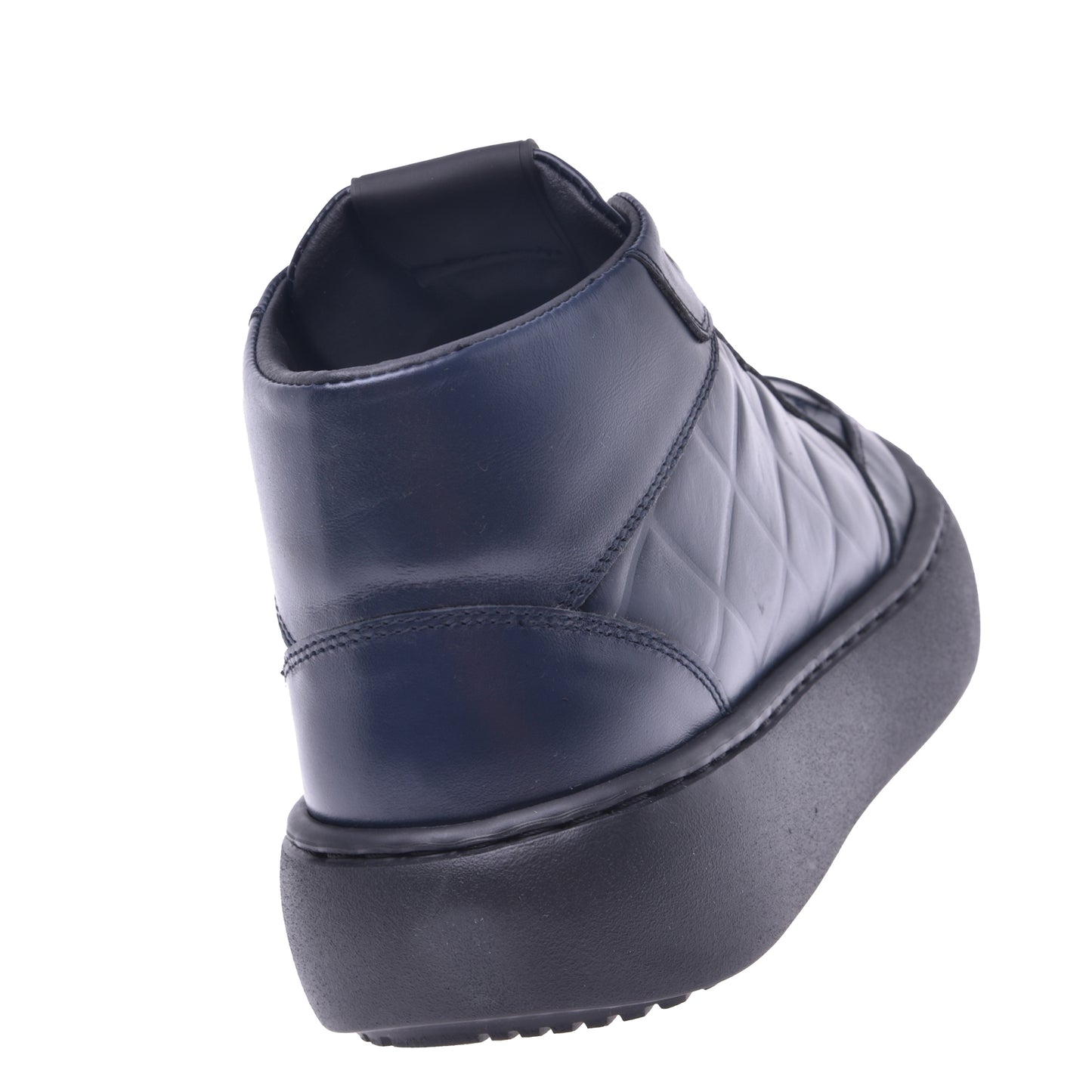 Basket montante en nappa bleu