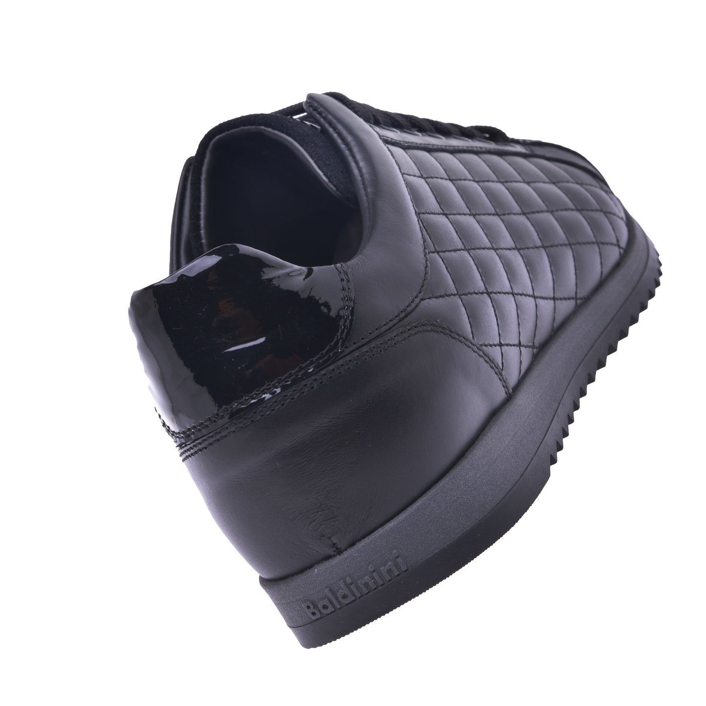 Basket basse en cuir de veau matelassé noir