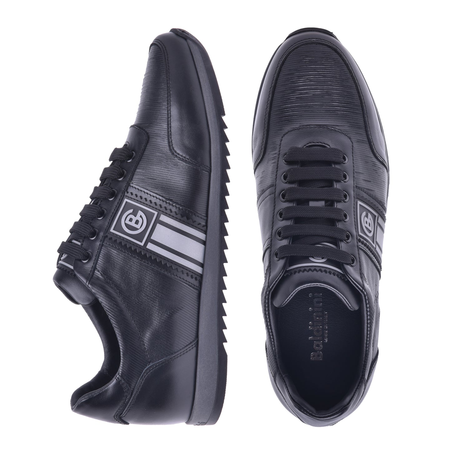 Basket basse en cuir de veau noir