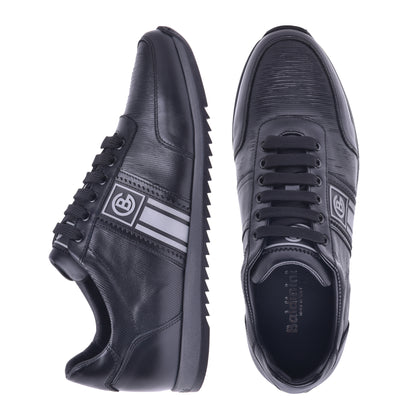 Basket basse en cuir de veau noir