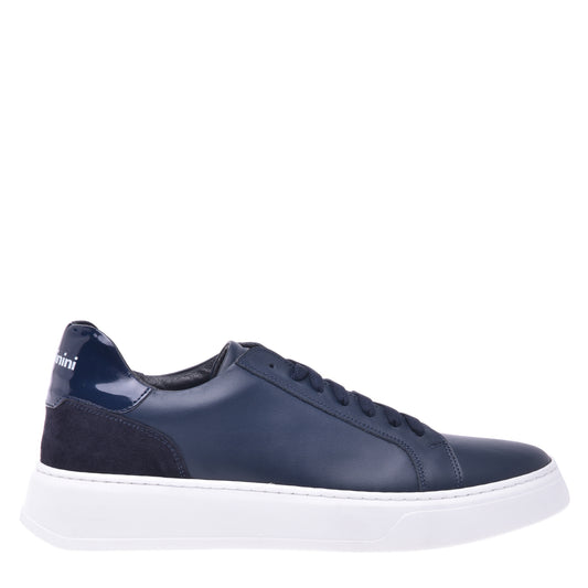 Baskets basses en nappa bleu