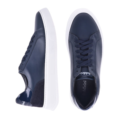Baskets basses en nappa bleu