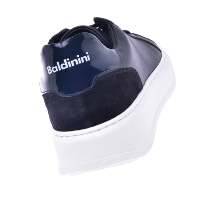Baskets basses en nappa bleu