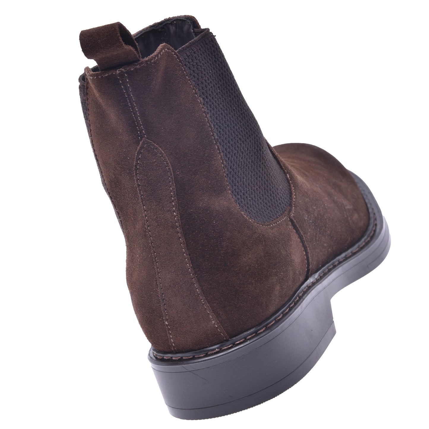Bottine Beatles en croûte de cuir gras marron foncé