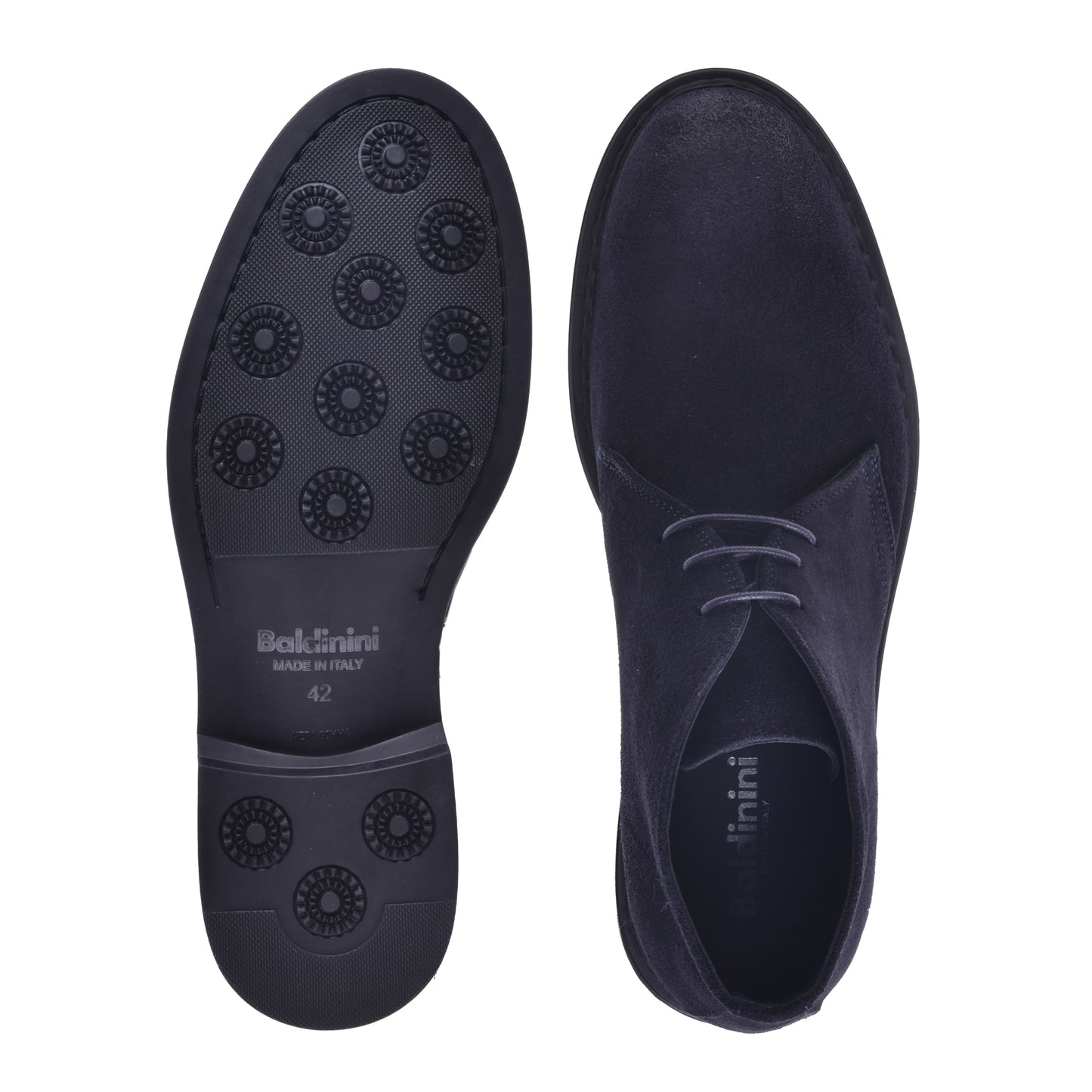 Lace-up boots in blue suede