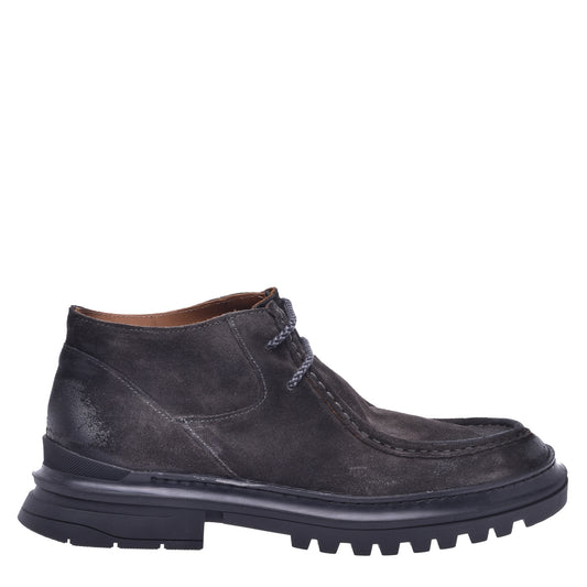 Grey suede ankle boot