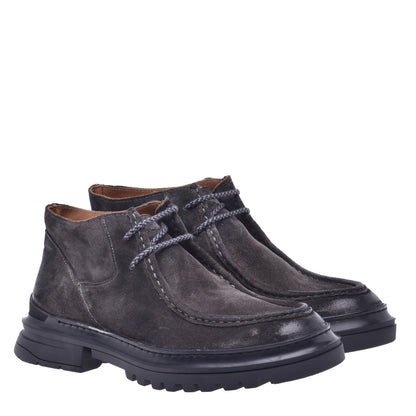 Grey suede ankle boot