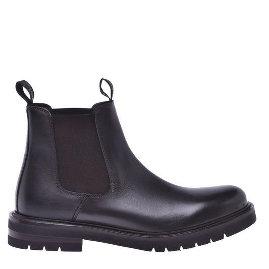 Calfskin ankle boots in dark brown