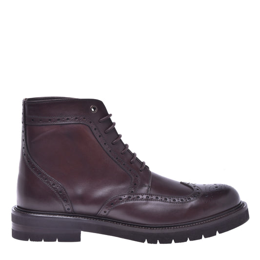 Calfskin ankle boots in dark brown