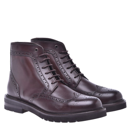 Calfskin ankle boots in dark brown