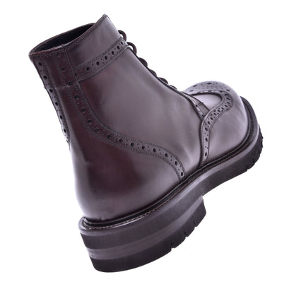 Calfskin ankle boots in dark brown