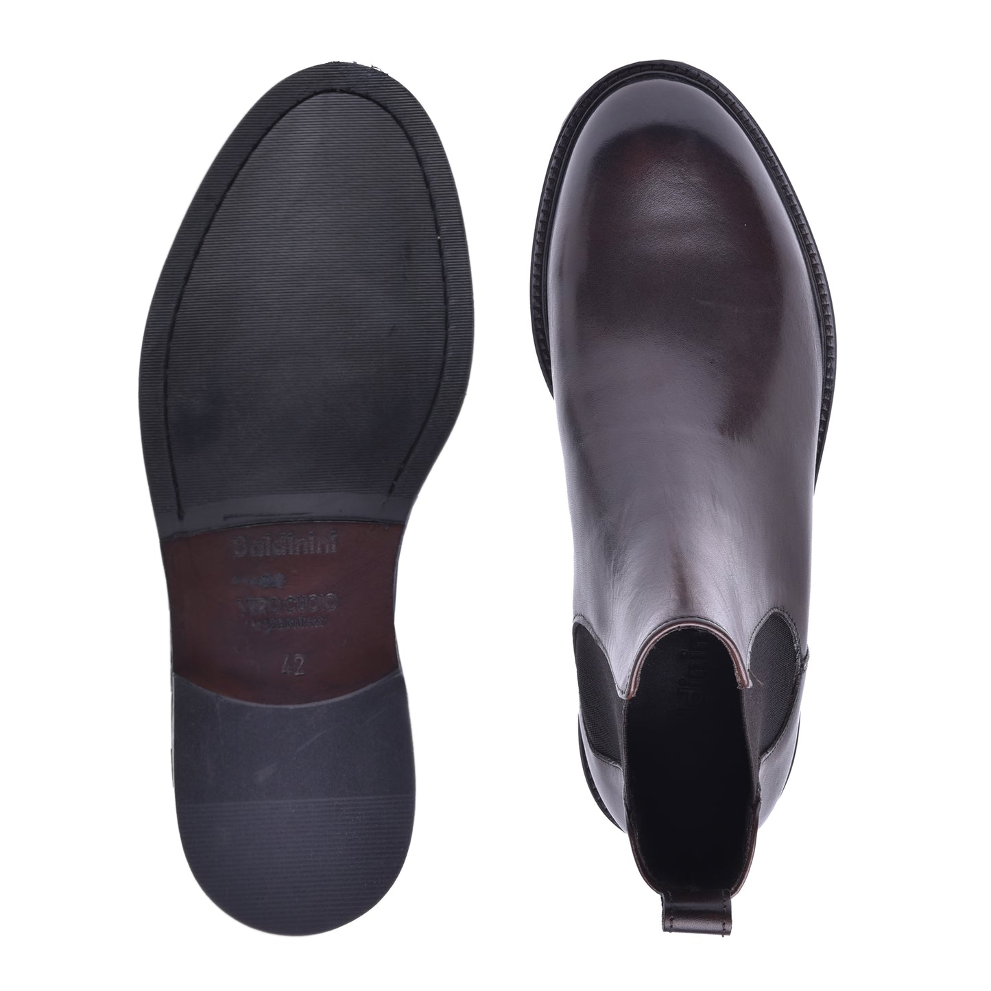 Bottine Beatles en cuir de veau brun foncé