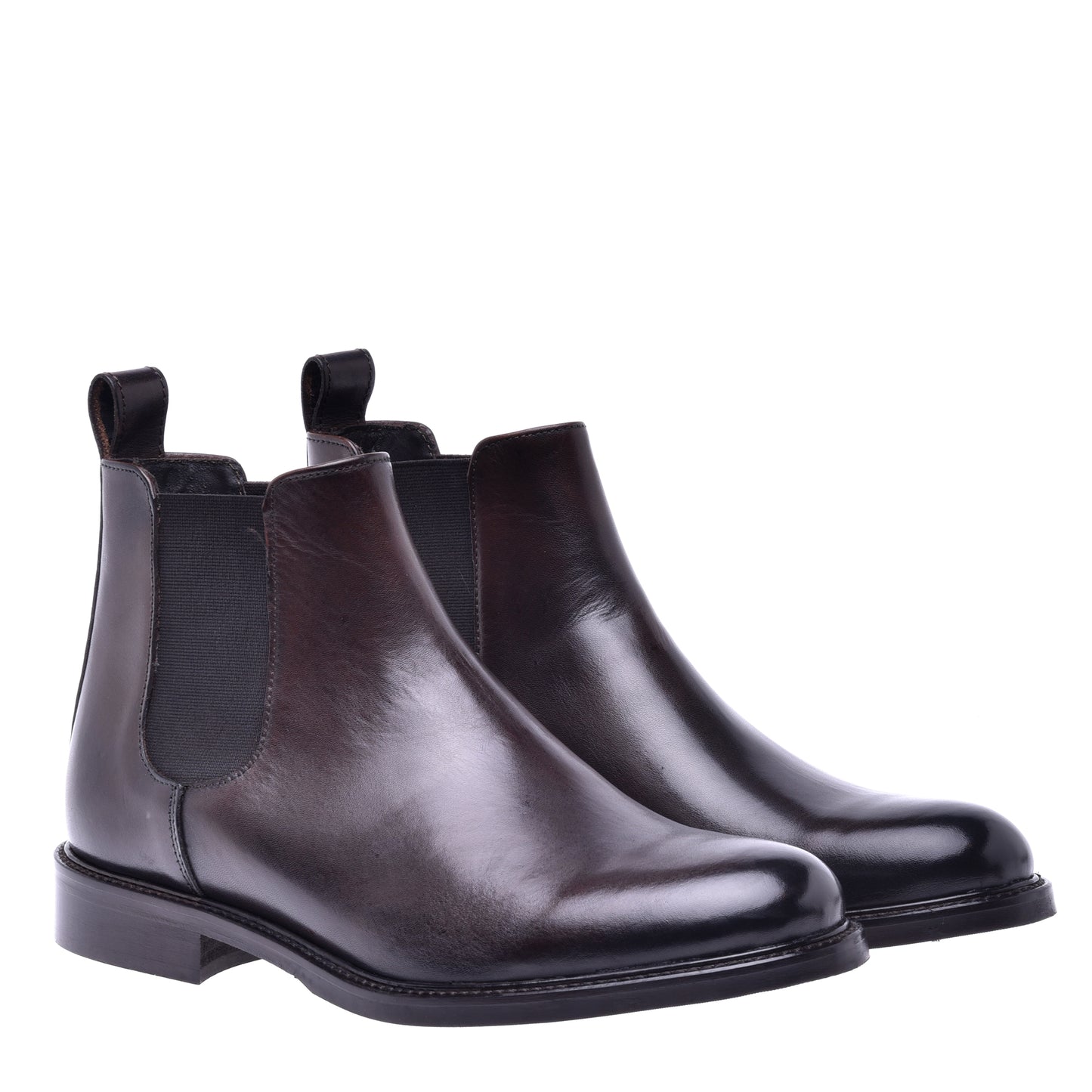 Bottine Beatles en cuir de veau brun foncé
