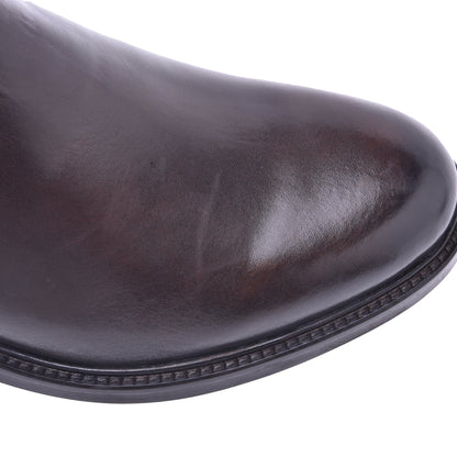 Bottine Beatles en cuir de veau brun foncé