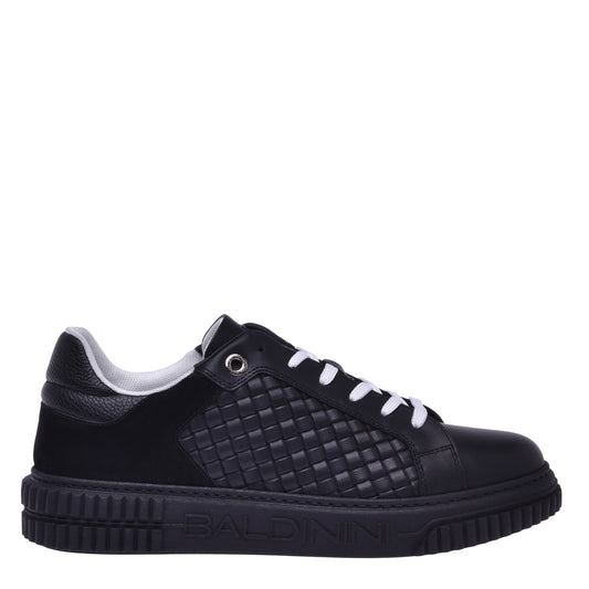 Sneakers tennis en cuir noir