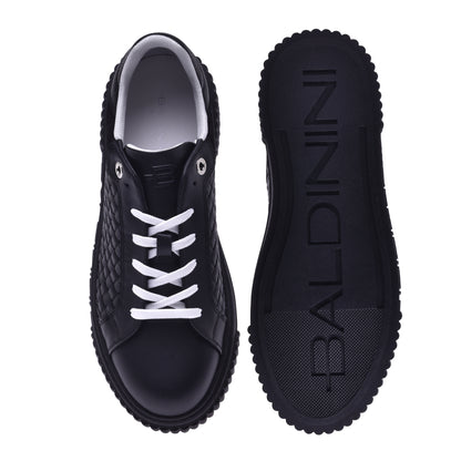 Sneakers tennis en cuir noir