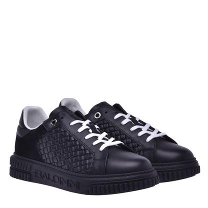 Sneakers tennis en cuir noir