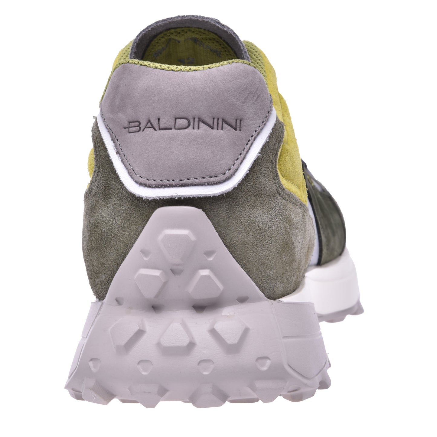 Sneakers en nubuck et tissu gris et vert