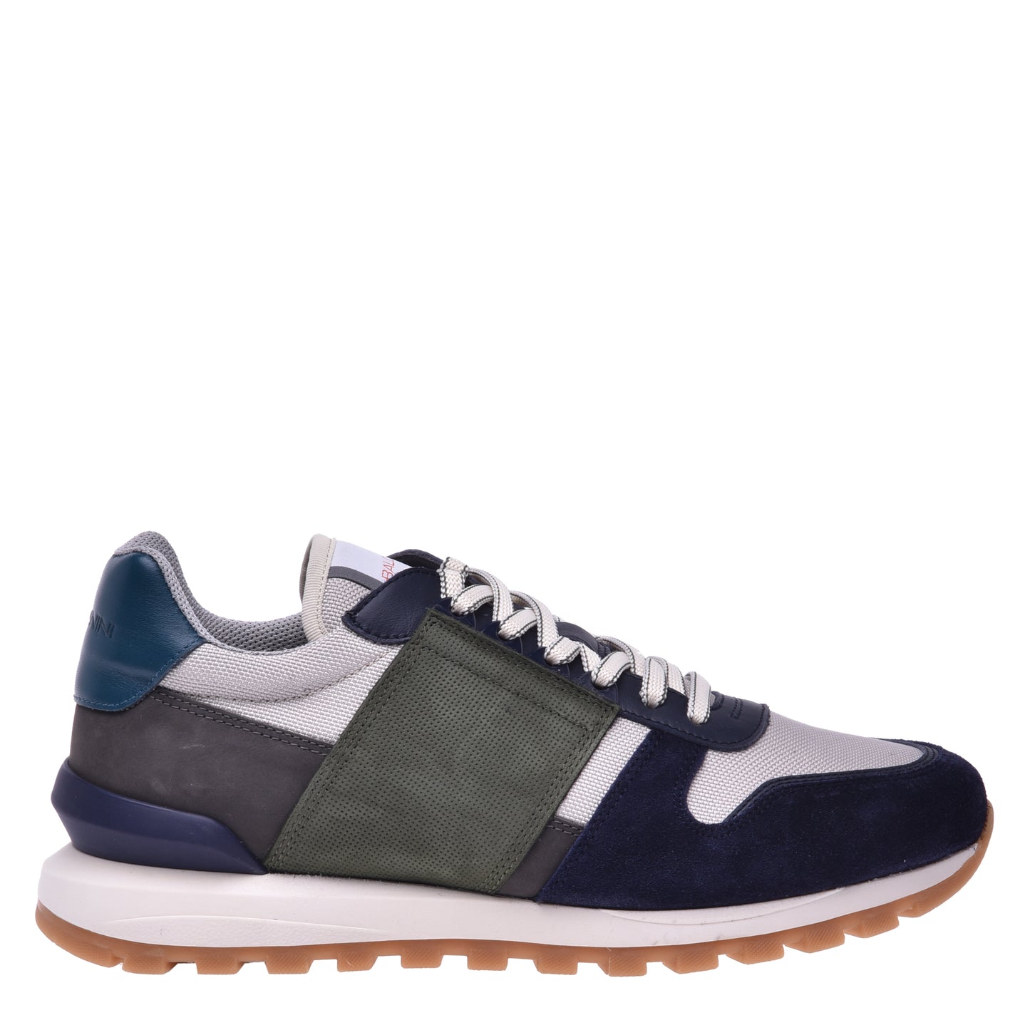 Sneakers en daim et tissu bleu marine