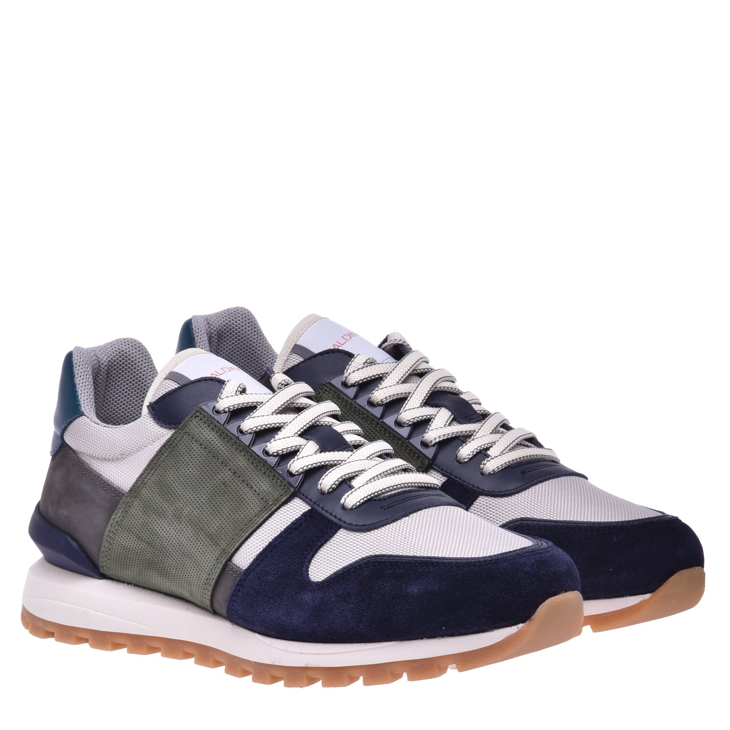 Sneakers en daim et tissu bleu marine