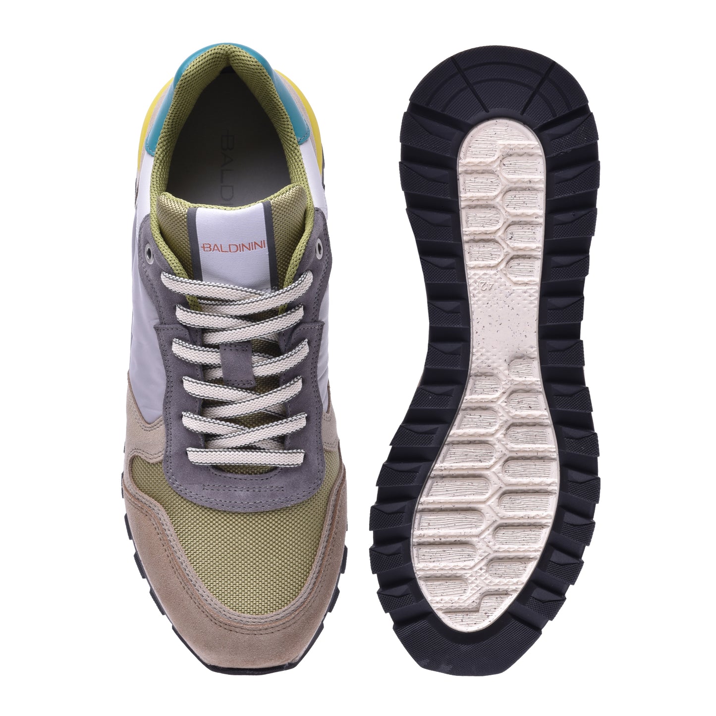 Sneakers en daim et tissu multicolore