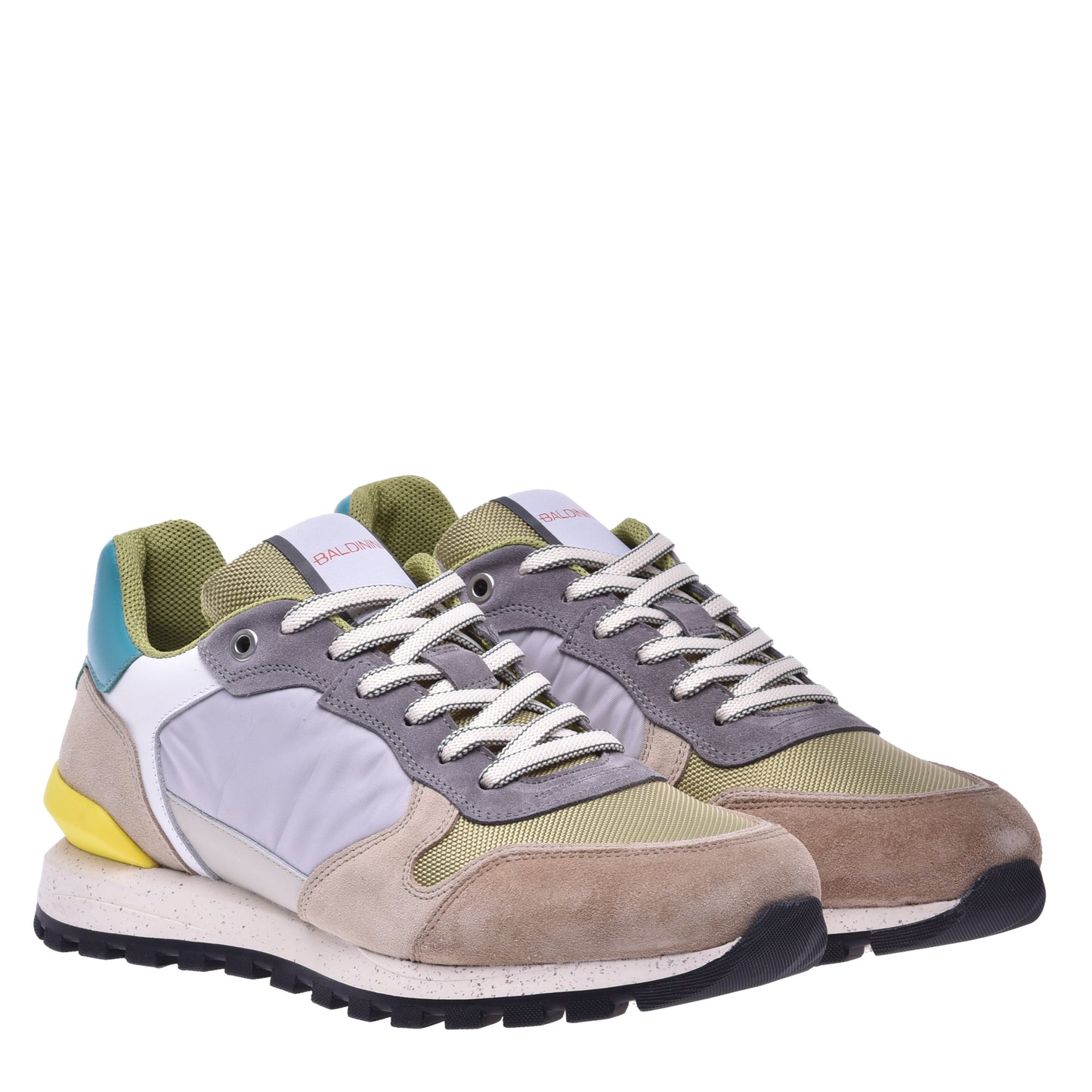 Sneakers en daim et tissu multicolore