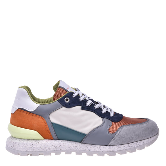 Sneakers en daim et tissu multicolore