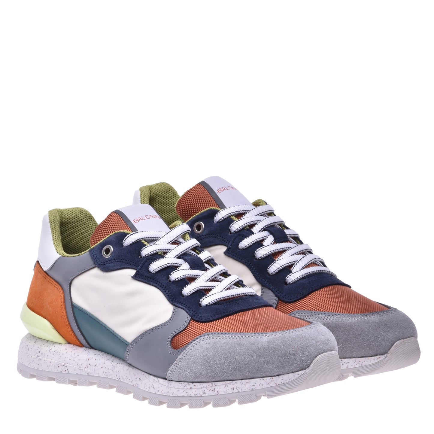 Sneakers en daim et tissu multicolore