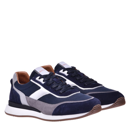 Sneakers en daim et tissu bleu marine