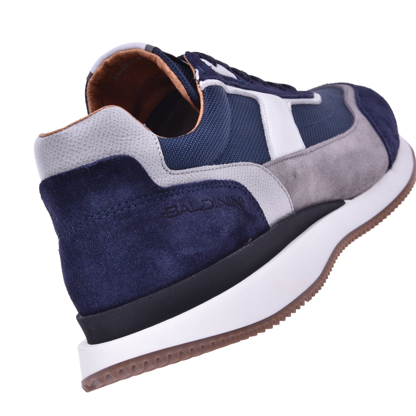 Sneakers en daim et tissu bleu marine